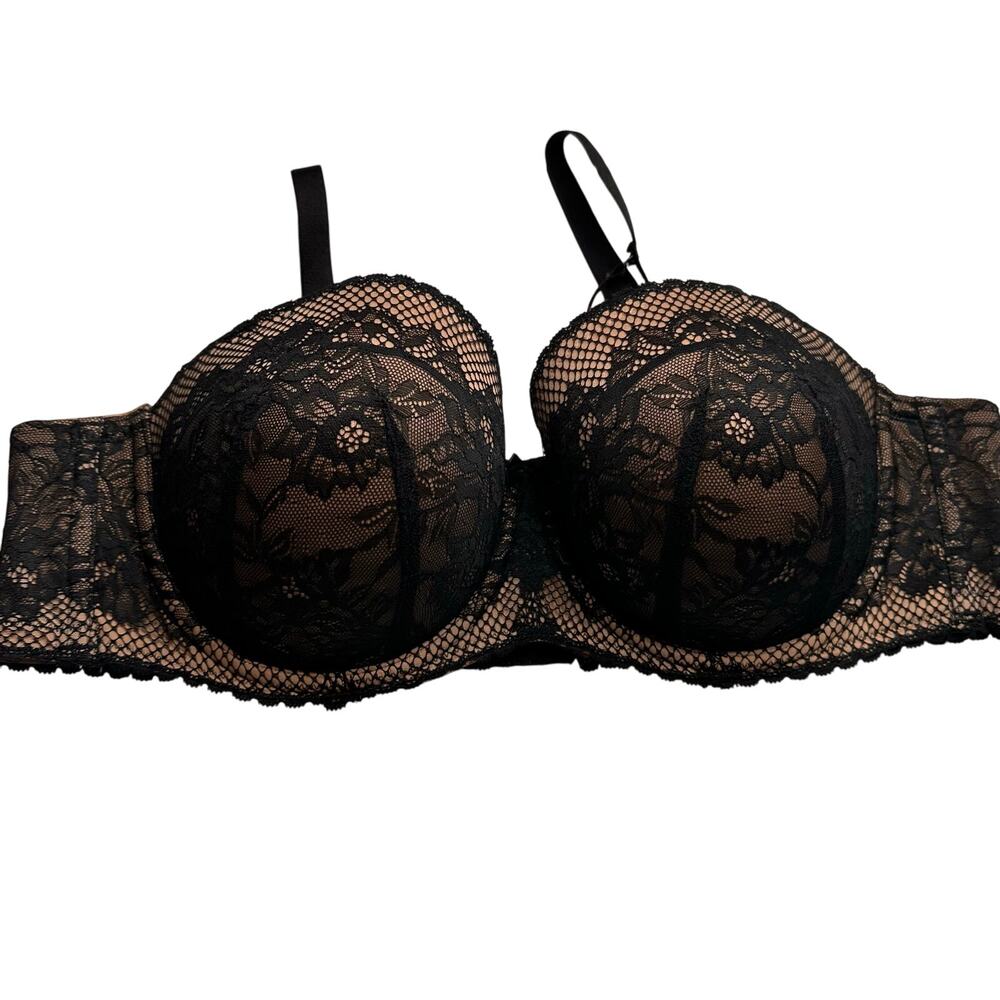 Torrid 44B BLACK LACE PUSH-UP MULTIWAY STRAPLESS BRA - Picture 3 of 10